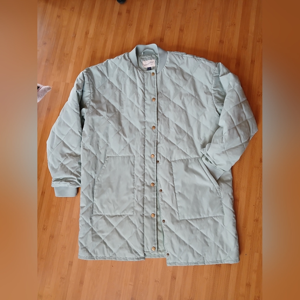 15$ NWOT Puffer Jacket Large Universal Thread Sage Green Jacket Chore Coat Long